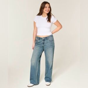 Hollister Women’s Low Rise Medium Wash Baggy Jeans, Sz 8R